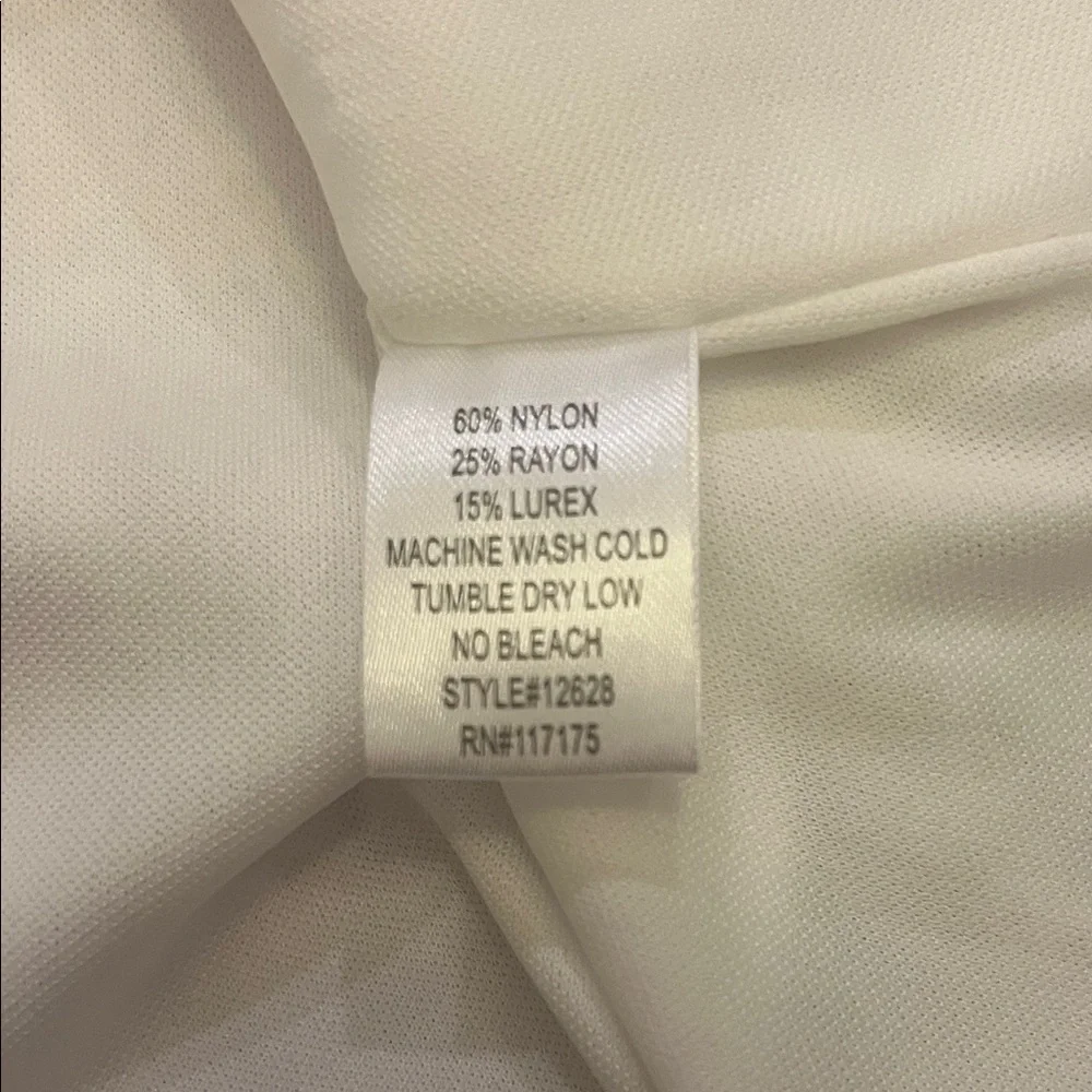 Pearl-Embellished White Lace Blouse for Women L - Picture 6 of 9